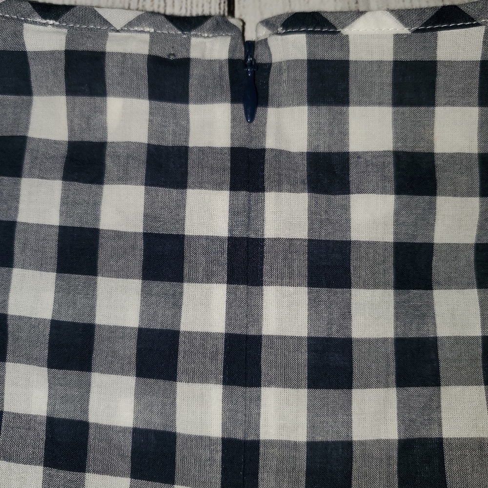J. Crew Blue and White Plaid Cold Shoulder - Picture 12 of 12